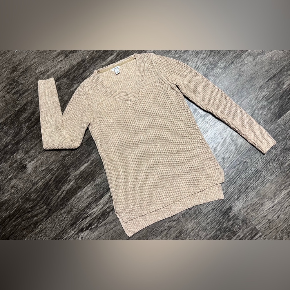LL Bean COTTON Rib KNIT Sweater V NECK